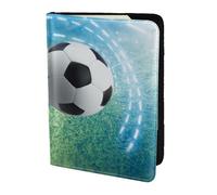 YUNWEIKEJI Pallone sportivo da calcio stampato, Porta passaporto da viaggio in pelle PU Custodia per passaporto Copertine per passaporto da 5,5 pollici