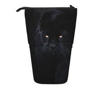 YUNWEIKEJI Pantera con gli occhi azzurri, Astuccio telescopico, Portapenne con cerniera Astuccio per trucco Astuccio per matite Astuccio per penne