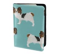 YUNWEIKEJI Papillon Cani Simpatico cane Toy Spaniel, Porta passaporto da viaggio in pelle PU Custodia per passaporto Copertine per passaporto da 5,5 pollici