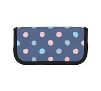 YUNWEIKEJI Pastello Punti Sfondo Blu Navy, Astuccio per matite, Astuccio per matite in tela Astuccio per penne a matita di grande capacità