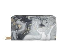 YUNWEIKEJI Pastello Splash astratto in marmo grigio, Portafogli Portafogli di grande capacità Porta carte di credito Portafoglio in pelle in microfibra