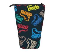 YUNWEIKEJI Pattini colorati luminosi, Astuccio telescopico, Portapenne con cerniera Astuccio per trucco Astuccio per matite Astuccio per penne