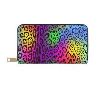 YUNWEIKEJI Pelle di giaguaro arcobaleno, Portafogli Portafogli di grande capacità Porta carte di credito Portafoglio in pelle in microfibra