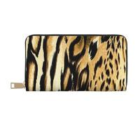 YUNWEIKEJI Pelliccia tigrata di pelle di tigre di leone leopardo, Portafogli Portafogli di grande capacità Porta carte di credito Portafoglio in pelle in microfibra