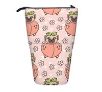 YUNWEIKEJI Pesca rosa canina, Astuccio telescopico, Portapenne con cerniera Astuccio per trucco Astuccio per matite Astuccio per penne