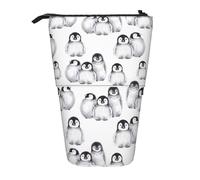 YUNWEIKEJI Piccolo pinguino sveglio in inverno, Astuccio telescopico, Portapenne con cerniera Astuccio per trucco Astuccio per matite Astuccio per penne