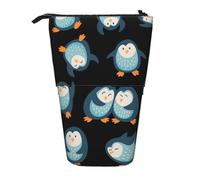 YUNWEIKEJI Pinguini Cartoon modellato, Astuccio telescopico, Portapenne con cerniera Astuccio per trucco Astuccio per matite Astuccio per penne