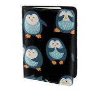 YUNWEIKEJI Pinguini Cartoon modellato, Porta passaporto da viaggio in pelle PU Custodia per passaporto Copertine per passaporto da 5,5 pollici