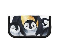 YUNWEIKEJI Pinguini imperatore con i bambini nella neve, Astuccio per matite, Astuccio per matite in tela Astuccio per penne a matita di grande capacità