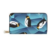 YUNWEIKEJI Pinguino astratto del poligono, Portafogli Portafogli di grande capacità Porta carte di credito Portafoglio in pelle in microfibra