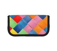 YUNWEIKEJI Plaid colorato stampato, Astuccio per matite, Astuccio per matite in tela Astuccio per penne a matita di grande capacità