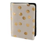 YUNWEIKEJI Pois glitter beige e oro, Porta passaporto da viaggio in pelle PU Custodia per passaporto Copertine per passaporto da 5,5 pollici