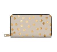 YUNWEIKEJI Pois glitter beige e oro, Portafogli Portafogli di grande capacità Porta carte di credito Portafoglio in pelle in microfibra