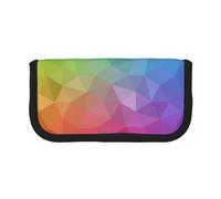 YUNWEIKEJI Poligonale multicolore composta da triangoli arcobaleno, Astuccio per matite, Astuccio per matite in tela Astuccio per penne a matita di grande capacità