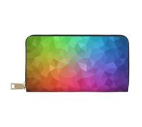 YUNWEIKEJI Poligonale multicolore composta da triangoli arcobaleno, Portafogli Portafogli di grande capacità Porta carte di credito Portafoglio in pelle in microfibra