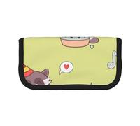 YUNWEIKEJI Procione Kawaii carino, Astuccio per matite, Astuccio per matite in tela Astuccio per penne a matita di grande capacità