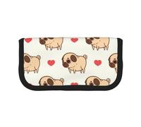 YUNWEIKEJI Pugliese Pug, Astuccio per matite, Astuccio per matite in tela Astuccio per penne a matita di grande capacità