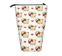 YUNWEIKEJI Pugliese Pug, Astuccio telescopico, Portapenne con cerniera Astuccio per trucco Astuccio per matite Astuccio per penne