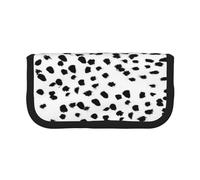 YUNWEIKEJI Punti spot dalmata con stampa animalier in bianco e nero, Astuccio per matite, Astuccio per matite in tela Astuccio per penne a matita di grande capacità