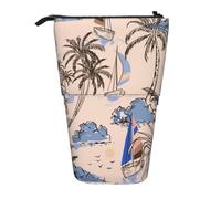 YUNWEIKEJI Retro belle barche palme, Astuccio telescopico, Portapenne con cerniera Astuccio per trucco Astuccio per matite Astuccio per penne