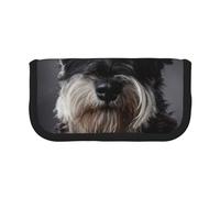 YUNWEIKEJI Ritratto Schnauzer grigio scuro, Astuccio per matite, Astuccio per matite in tela Astuccio per penne a matita di grande capacità