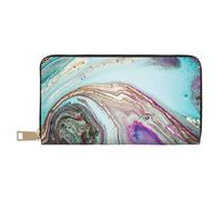 YUNWEIKEJI Roccia del geode dell'agata arcobaleno, Portafogli Portafogli di grande capacità Porta carte di credito Portafoglio in pelle in microfibra