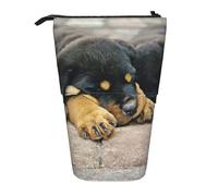 YUNWEIKEJI Rottweiler Sleeping Dogs Animali Cuccioli Piccoli, Astuccio telescopico, Portapenne con cerniera Astuccio per trucco Astuccio per matite Astuccio per penne