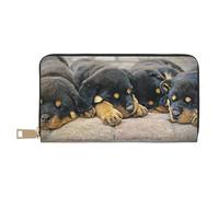 YUNWEIKEJI Rottweiler Sleeping Dogs Animali Cuccioli Piccoli, Portafogli Portafogli di grande capacità Porta carte di credito Portafoglio in pelle in microfibra