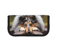 YUNWEIKEJI Rough Collie Bokeh Railway Cani Animali domestici ruvidi, Astuccio per matite, Astuccio per matite in tela Astuccio per penne a matita di grande capacità