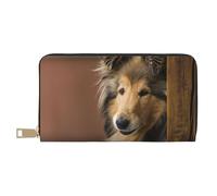 YUNWEIKEJI Rough Collie Lassie Cani Grandi cani soffici Animali domestici, Portafogli Portafogli di grande capacità Porta carte di credito Portafoglio in pelle in microfibra