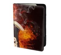 YUNWEIKEJI Sassofono In Fiamme E Ghiaccio, Porta passaporto da viaggio in pelle PU Custodia per passaporto Copertine per passaporto da 5,5 pollici