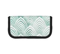 YUNWEIKEJI Scaglie di marmo con geometria bianca menta acqua, Astuccio per matite, Astuccio per matite in tela Astuccio per penne a matita di grande capacità
