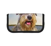 YUNWEIKEJI Schnauzer Lawn Pets Cani grigi Chnauzer, Astuccio per matite, Astuccio per matite in tela Astuccio per penne a matita di grande capacità
