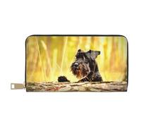 YUNWEIKEJI Schnauzer nano animali domestici cani neri, Portafogli Portafogli di grande capacità Porta carte di credito Portafoglio in pelle in microfibra