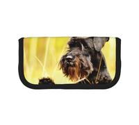 YUNWEIKEJI Schnauzer nano della foresta Animali domestici Cani neri, Astuccio per matite, Astuccio per matite in tela Astuccio per penne a matita di grande capacità