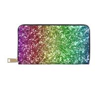 YUNWEIKEJI Scintillante arcobaleno glitterato, Portafogli Portafogli di grande capacità Porta carte di credito Portafoglio in pelle in microfibra
