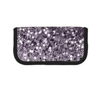 YUNWEIKEJI Scintillante lavanda Lady Glitter Shiny Decor Art, Astuccio per matite, Astuccio per matite in tela Astuccio per penne a matita di grande capacità