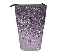 YUNWEIKEJI Scintillante lavanda Lady Glitter Shiny Decor Art, Astuccio telescopico, Portapenne con cerniera Astuccio per trucco Astuccio per matite Astuccio per penne