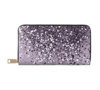 YUNWEIKEJI Scintillante lavanda Lady Glitter Shiny Decor Art, Portafogli Portafogli di grande capacità Porta carte di credito Portafoglio in pelle in microfibra