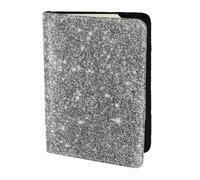 YUNWEIKEJI Scintillii glitter argento, Porta passaporto da viaggio in pelle PU Custodia per passaporto Copertine per passaporto da 5,5 pollici
