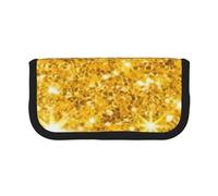 YUNWEIKEJI Scintillio d'oro, Astuccio per matite, Astuccio per matite in tela Astuccio per penne a matita di grande capacità
