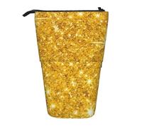 YUNWEIKEJI Scintillio d'oro, Astuccio telescopico, Portapenne con cerniera Astuccio per trucco Astuccio per matite Astuccio per penne