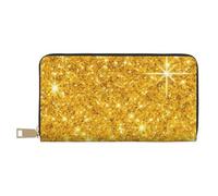 YUNWEIKEJI Scintillio d'oro, Portafogli Portafogli di grande capacità Porta carte di credito Portafoglio in pelle in microfibra