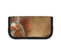 YUNWEIKEJI Sciurus scoiattolo rosso animale carino, Astuccio per matite, Astuccio per matite in tela Astuccio per penne a matita di grande capacità