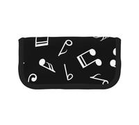YUNWEIKEJI Segni di nota musicale neri, Astuccio per matite, Astuccio per matite in tela Astuccio per penne a matita di grande capacità