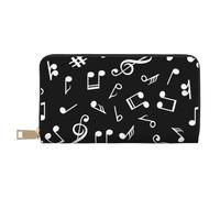 YUNWEIKEJI Segni di nota musicale neri, Portafogli Portafogli di grande capacità Porta carte di credito Portafoglio in pelle in microfibra