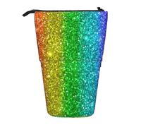 YUNWEIKEJI Sembra un arcobaleno con paillettes, Astuccio telescopico, Portapenne con cerniera Astuccio per trucco Astuccio per matite Astuccio per penne