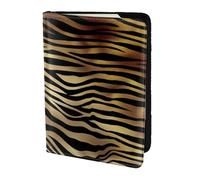 YUNWEIKEJI Seppia della pelle animale della zebra dell'oro nero africano, Porta passaporto da viaggio in pelle PU Custodia per passaporto Copertine per passaporto da 5,5 pollici