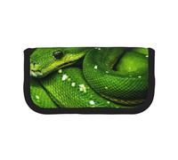 YUNWEIKEJI Serpente verde rettile, Astuccio per matite, Astuccio per matite in tela Astuccio per penne a matita di grande capacità