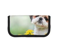 YUNWEIKEJI Shih Tzu Piccoli Cani Carini Cucciolo Riccio Animali Campo, Astuccio per matite, Astuccio per matite in tela Astuccio per penne a matita di grande capacità